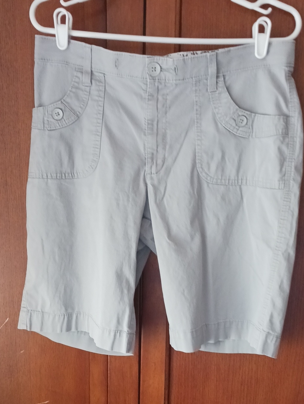 Lee Comfort Waistband Light Gray Casual Shorts For Women